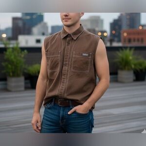 DR Essentials Brown Sleeveless Shirt
